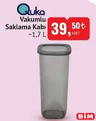 QUKA VAKUMLU SAKLAMA KABI 1,7 L